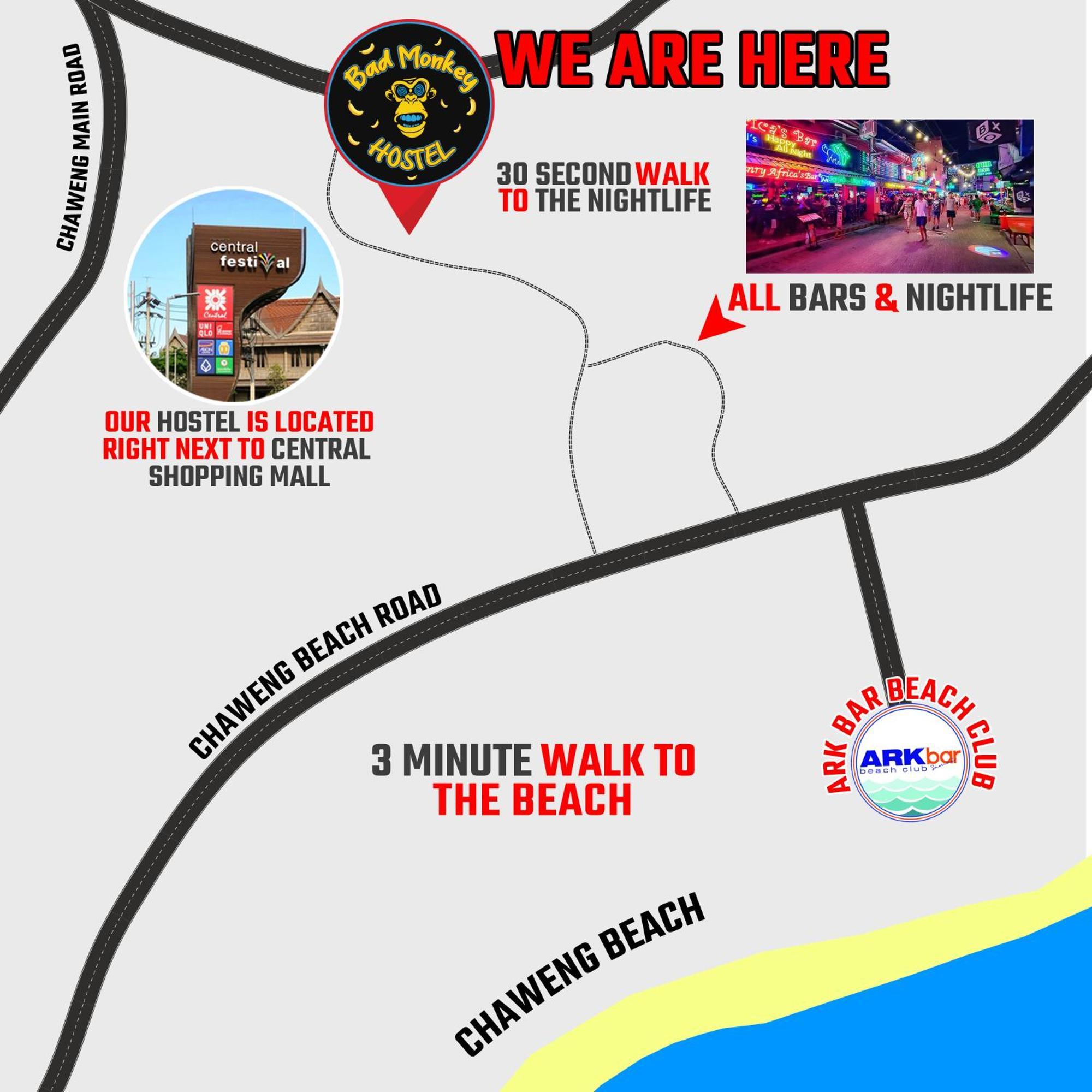 Bad Monkey Samui Hostel Chaweng Plajı Dış mekan fotoğraf